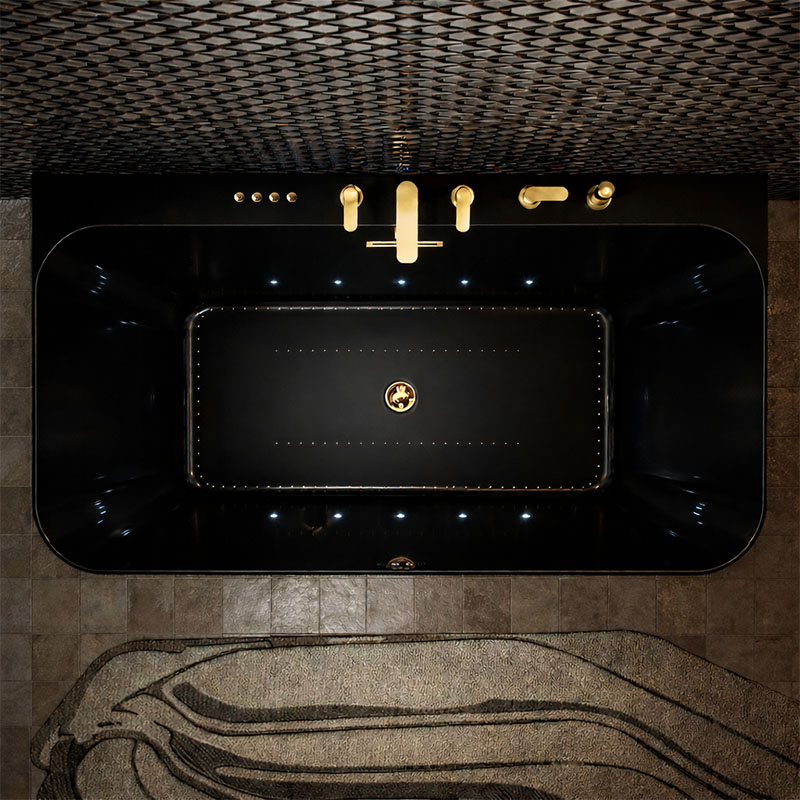 Mullivann Espresso Gold 170cm kuldsete nuppudega pealtvaade | Santeco Koduspaa